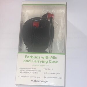Mobilcharge Earbuds with Mic and Case